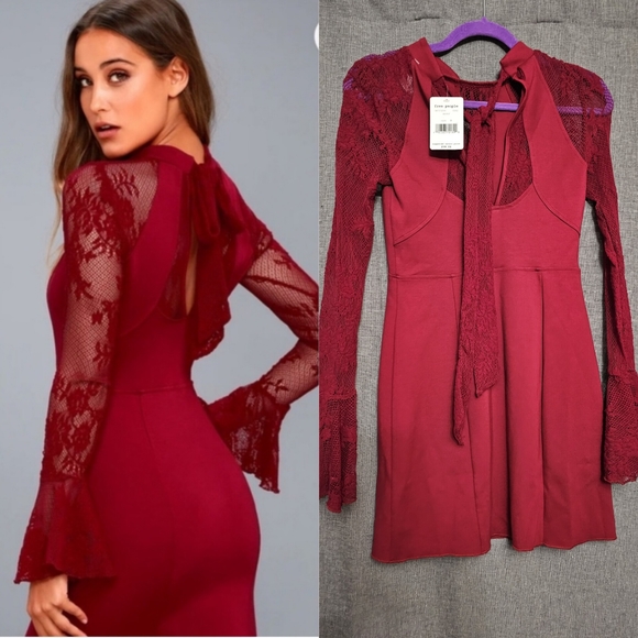 Free People Dresses & Skirts - FP Free People Dress Berry size Medium NWT MSRP $98